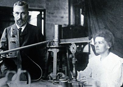 Marie and Pierre Curie in the Laboratory