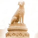 brown dog statue