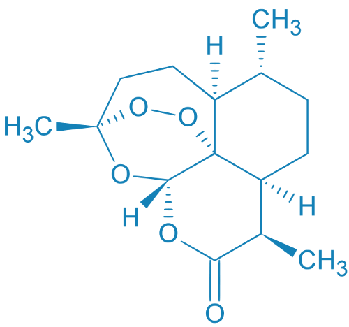 The chemical structure of artemisinin.