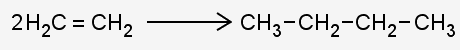 Two molecules of ethene react to form butane.