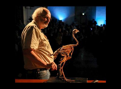 Jack Horner with the skeleton of a bird